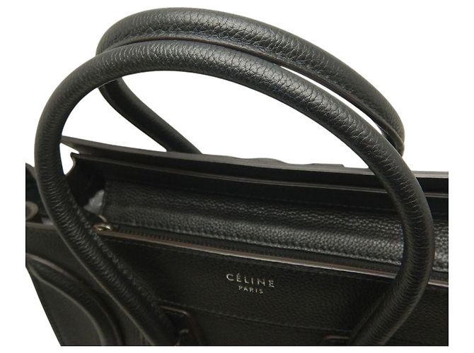 Céline Celine Micro Luggage Tote in pelle di vitello nera Nero - vista 11