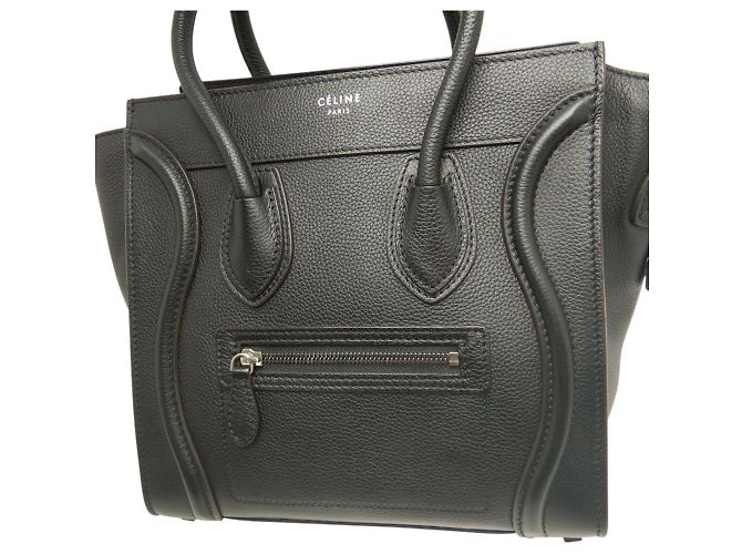 Céline Celine Micro Luggage Tote in pelle di vitello nera Nero - vista 12