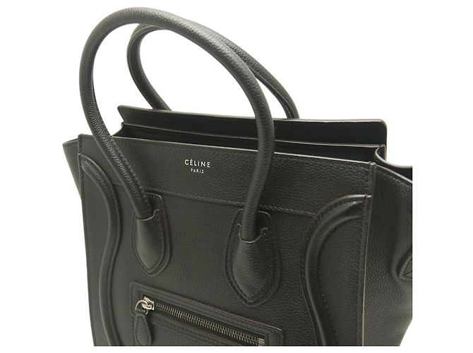 Céline Celine Micro Luggage Tote in pelle di vitello nera Nero - vista 13