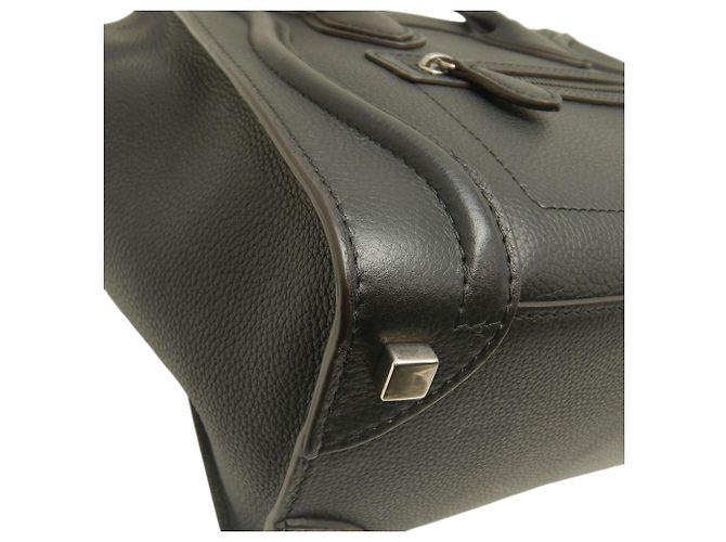 Céline Celine Micro Luggage Tote in pelle di vitello nera Nero - vista 15