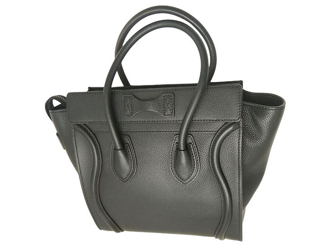 Céline Celine Micro Luggage Tote in pelle di vitello nera Nero - vista 2