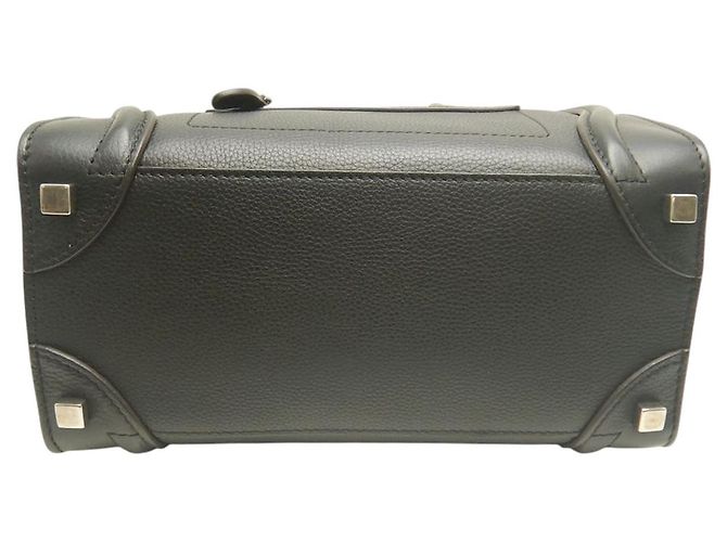 Céline Celine Micro Luggage Tote in pelle di vitello nera Nero - vista 3