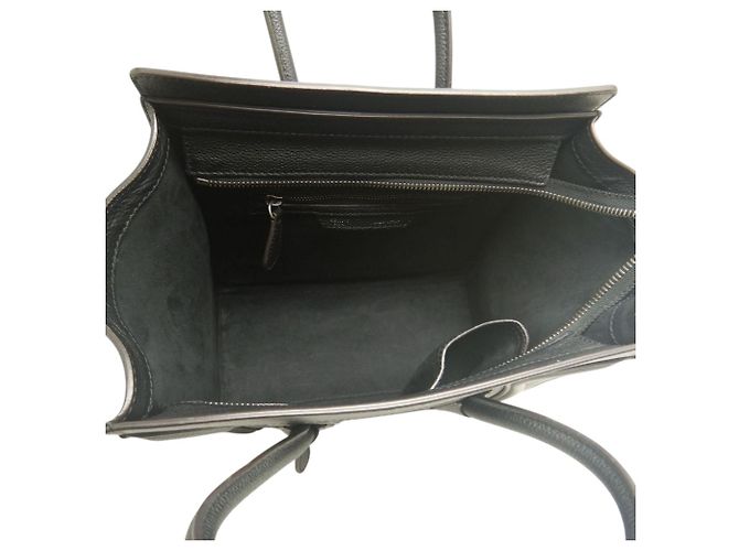 Céline Celine Micro Luggage Tote in pelle di vitello nera Nero - vista 4