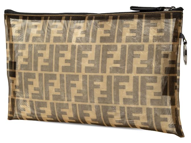 Clutch Fendi Brown Zucca Mesh Marrone - vista 2