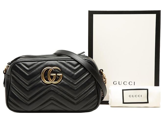 Gucci Black Small GG Marmont Matelasse Calfskin Crossbody - view 7