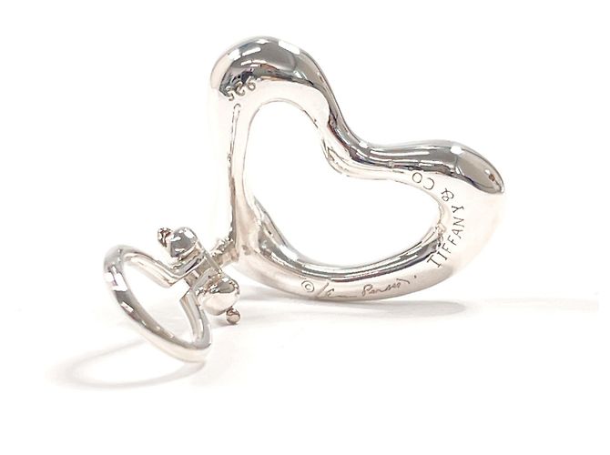 Tiffany & Co Orecchini a clip Tiffany Open Heart Elsa Peretti Argento - vista 4