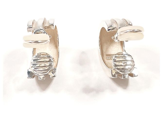 Tiffany & Co Orecchini a clip Tiffany Grooved Double Line Argento - vista 2