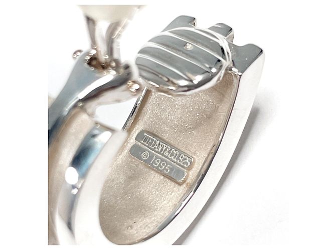 Tiffany & Co Orecchini a clip Tiffany Grooved Double Line Argento - vista 5
