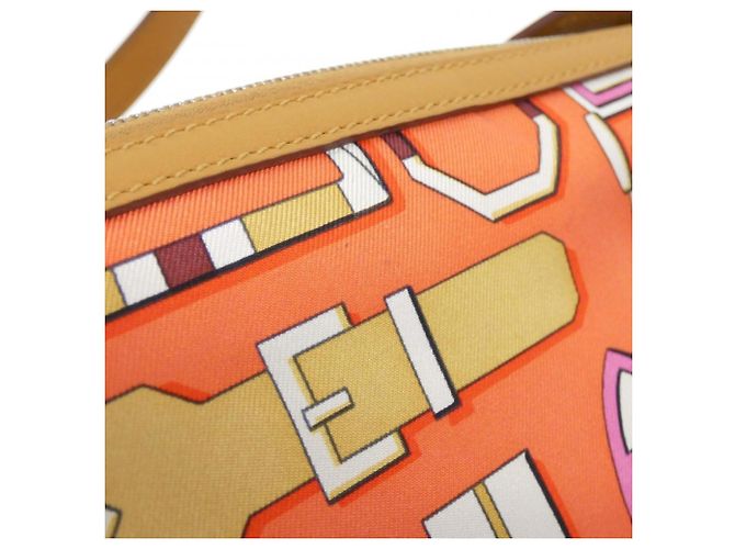 Hermès Hermes CARRE EN BOUCLES Sursoy To Go Handbag Pouch Arancione - vista 4