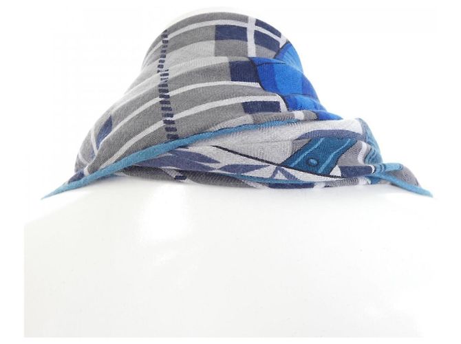 Hermès Foulard/Stola Hermes Cheval Punk Losange Marrone Blu - vista 2