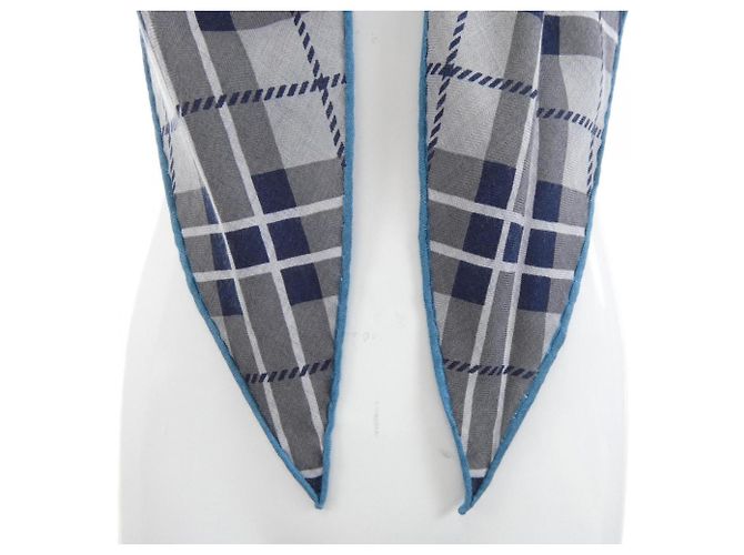 Hermès Foulard/Stola Hermes Cheval Punk Losange Marrone Blu - vista 4