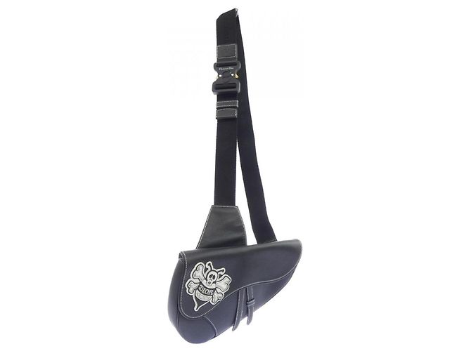 Borsa Christian Dior Saddle Shawn Stussy Nero - vista 2