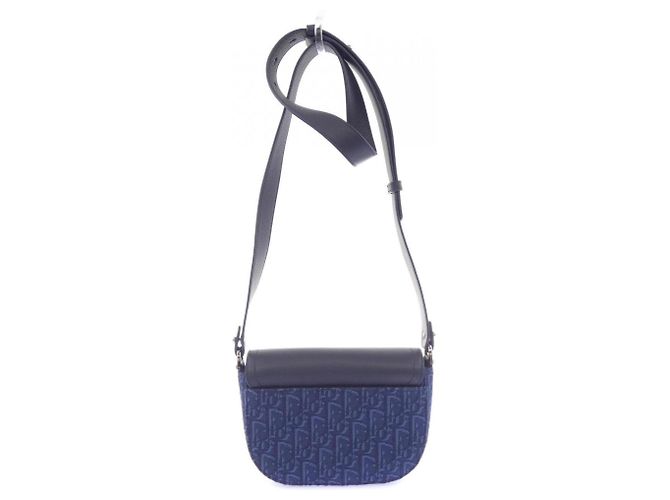 Borsa Christian Dior Saddle Blu navy - vista 3