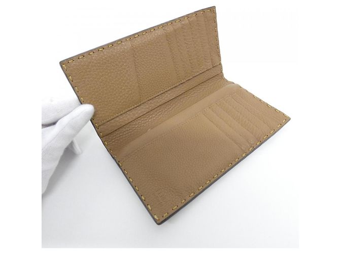 Fendi SELLERIA Bi-Fold Geldbörse Beige Sand - Ansicht 8
