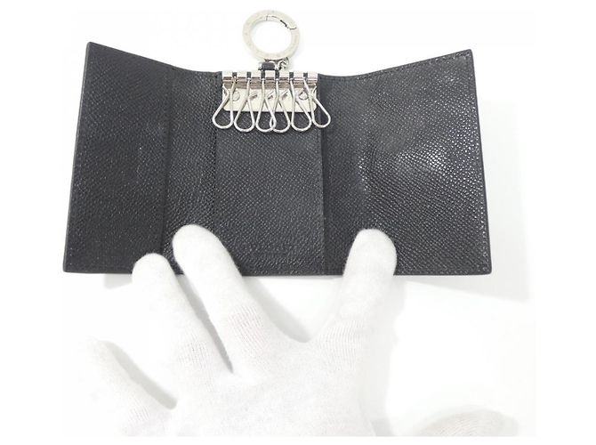 Bulgari Portachiavi Bvlgari in vitello nero - vista 4