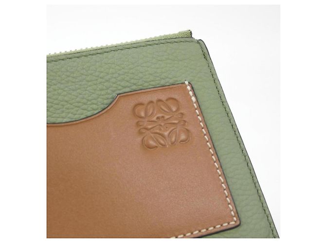 Monedero Loewe de piel de becerro verde - vista 4