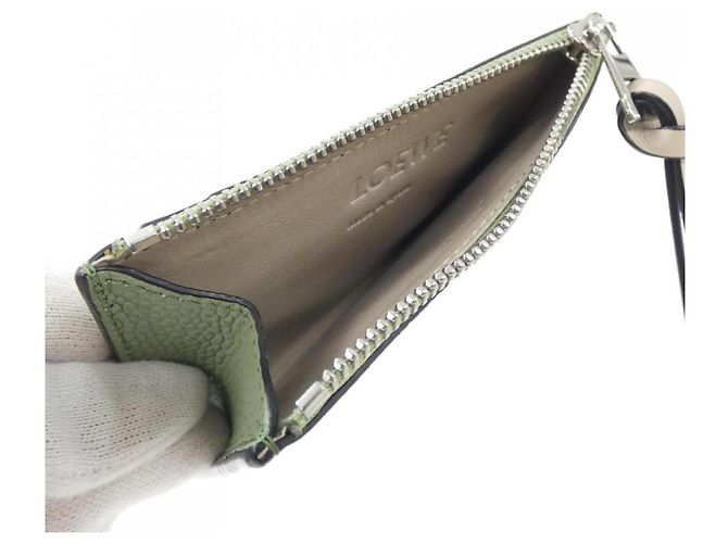Monedero Loewe de piel de becerro verde - vista 5