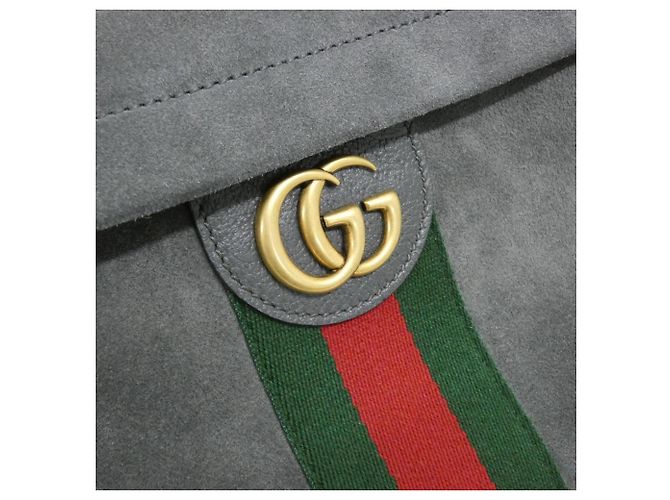 Zaino Gucci Ophidia in camoscio grigio Marrone - vista 5