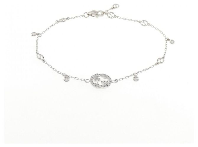 Bracciale con charm Gucci in oro bianco 18K e diamanti - vista 3