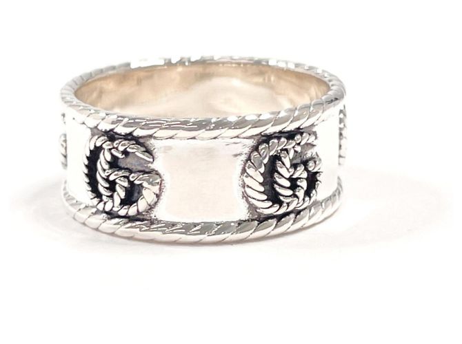 Anello largo Double G GUCCI Argento - vista 2