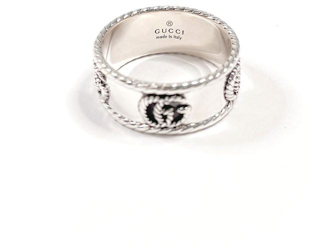 Anello largo Double G GUCCI Argento - vista 3
