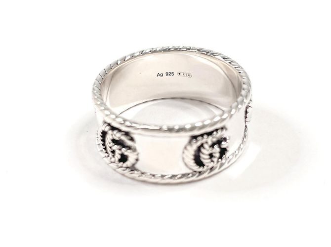 Anello largo Double G GUCCI Argento - vista 4