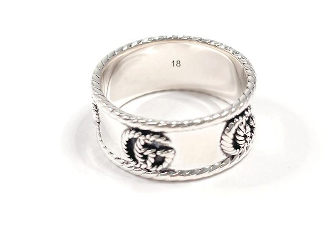 Anello largo Double G GUCCI Argento - vista 5