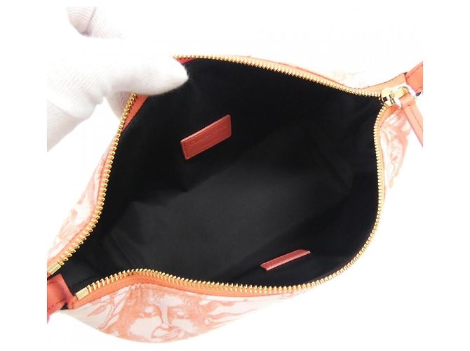 Christian Dior TOILE DE JOUY SOLEIL Nomad Medium Handbag Pouch Arancione - vista 7