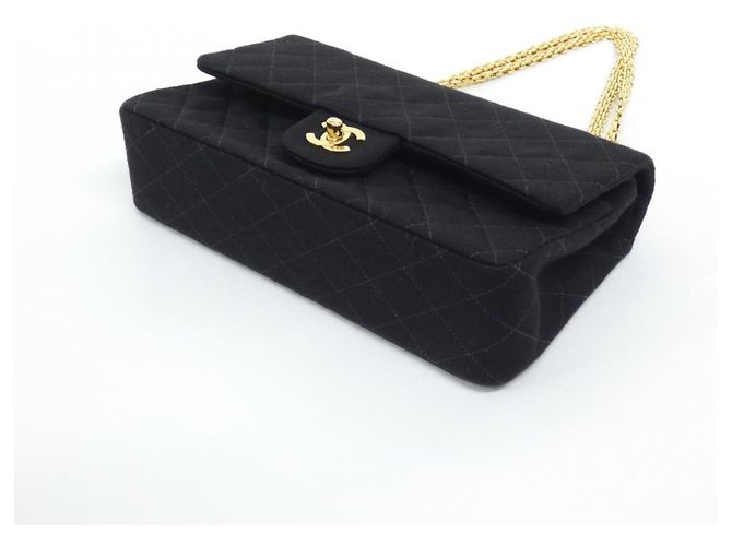 Borsa a tracolla Chanel 01600 in tela nera Nero - vista 3