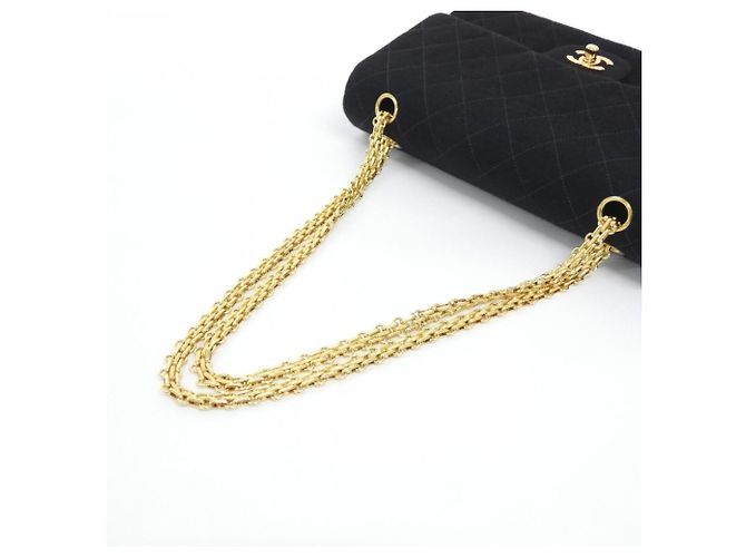 Borsa a tracolla Chanel 01600 in tela nera Nero - vista 5