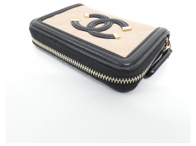 Chanel 81459 Coin Purse Schwarz Beige - Ansicht 3