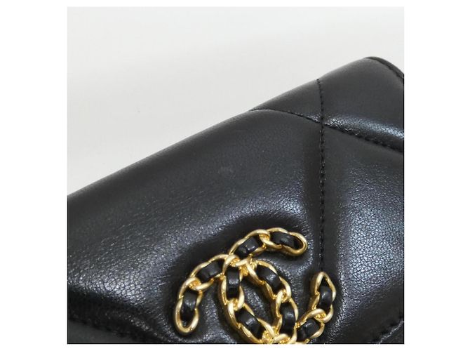 Cartera bi-fold Chanel 19 Line Negro - vista 5