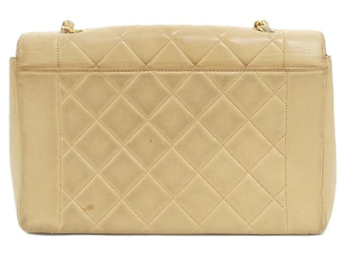 Borsa a tracolla Chanel in pelle d'agnello beige - vista 2