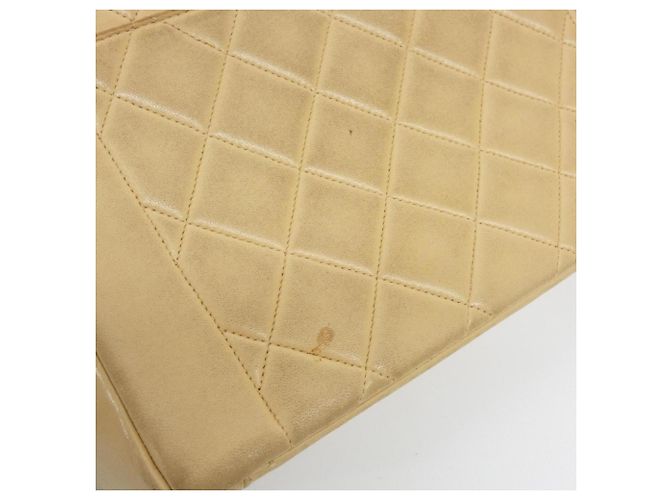 Borsa a tracolla Chanel in pelle d'agnello beige - vista 5
