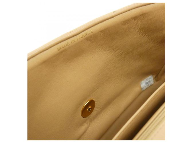 Borsa a tracolla Chanel in pelle d'agnello beige - vista 9