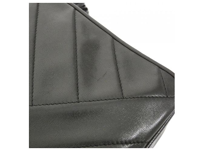 Borsa a tracolla Chanel in pelle d'agnello nera Nero - vista 5