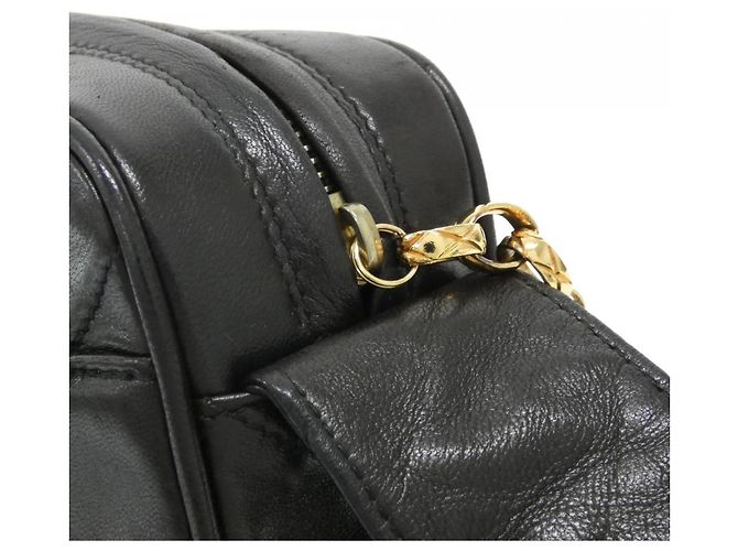 Borsa a tracolla Chanel in pelle d'agnello nera Nero - vista 7