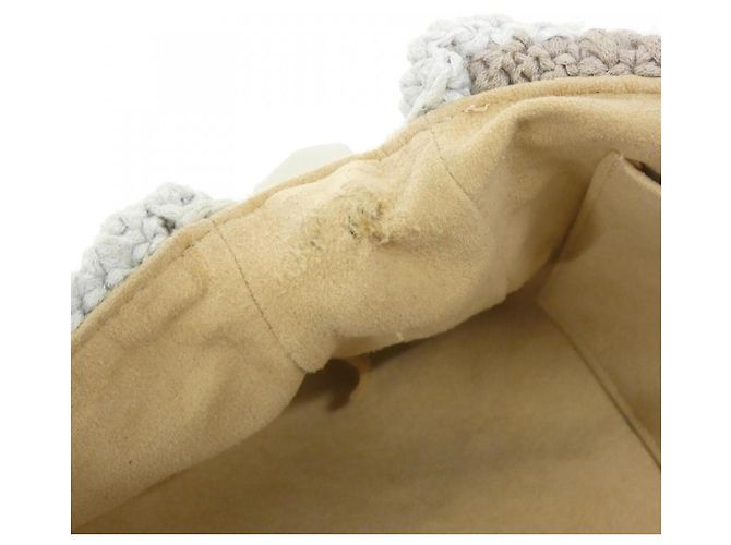 Borsa a tracolla in maglia beige Chanel - vista 10