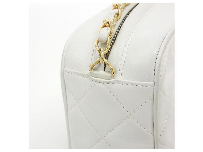 Borsa a tracolla Chanel Diamond CC Line Bianco - vista 6