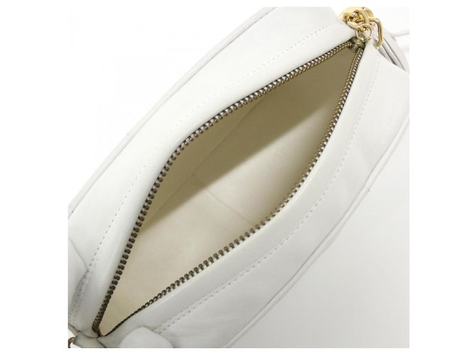 Borsa a tracolla Chanel Diamond CC Line Bianco - vista 8