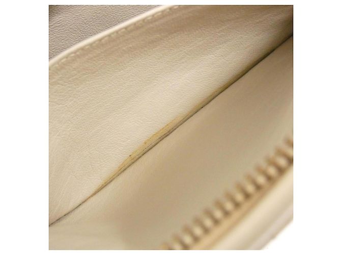Borsa Chanel in pelle d'agnello beige - vista 10