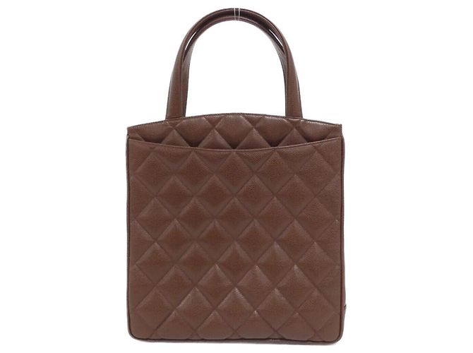 Borsa Chanel in pelle di vitello martellata marrone - vista 2