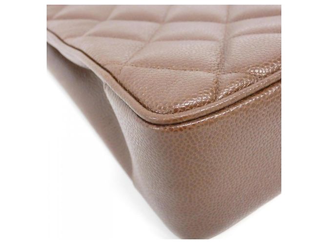 Borsa Chanel in pelle di vitello martellata marrone - vista 3