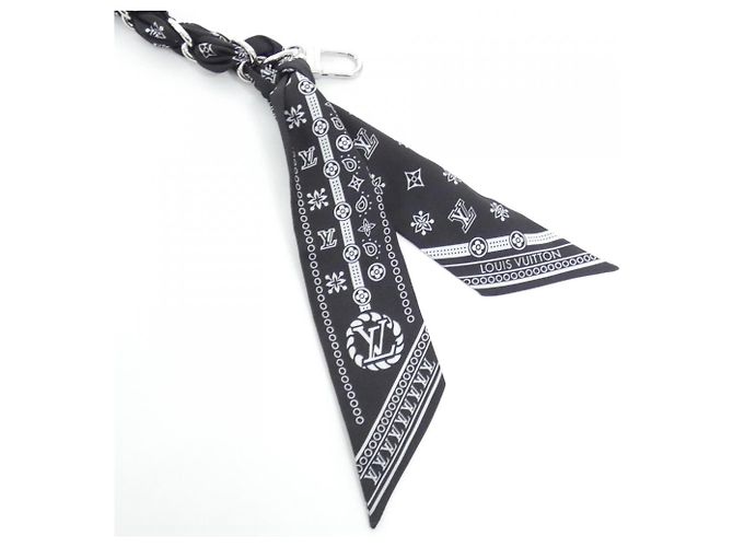 Accessorio Charm per Borsa Louis Vuitton LV Bandana Nero Argento - vista 2