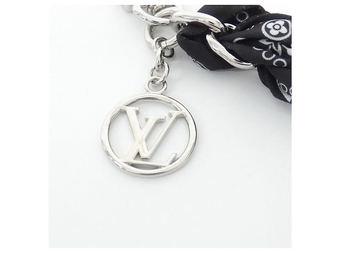 Accessorio Charm per Borsa Louis Vuitton LV Bandana Nero Argento - vista 3