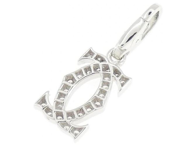 Charm Cartier 2C in oro bianco 18K e diamante - vista 2