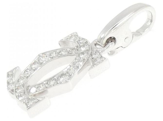 Charm Cartier 2C in oro bianco 18K e diamante - vista 3