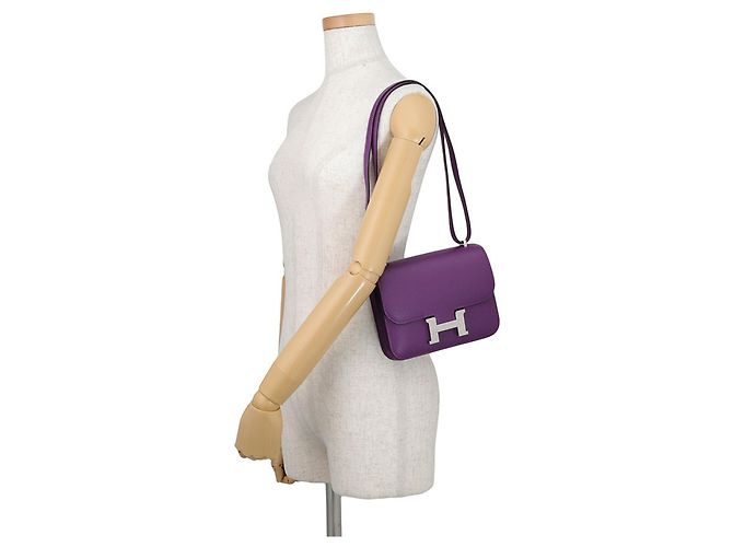 Hermès Borsa a tracolla Hermes Mini Constance 3 Verso Viola scuro - vista 4