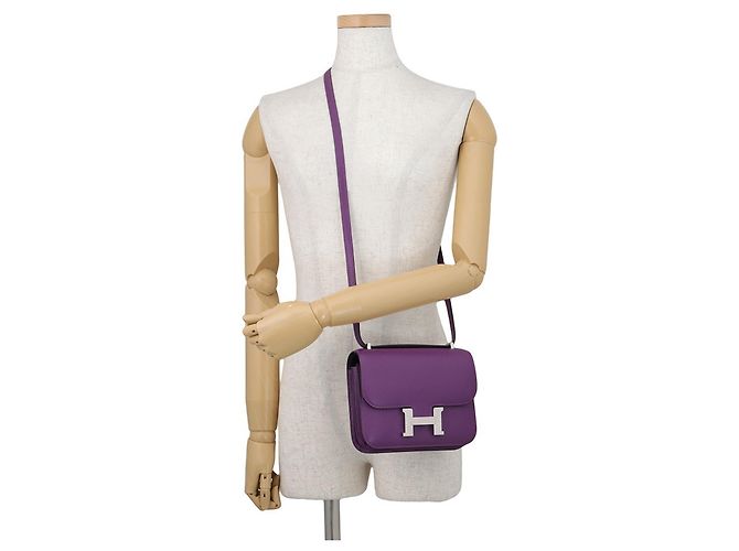 Hermès Borsa a tracolla Hermes Mini Constance 3 Verso Viola scuro - vista 5