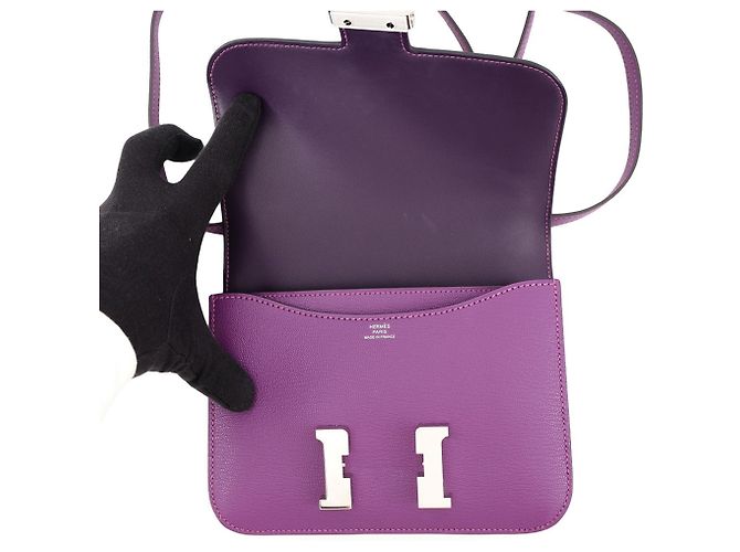 Hermès Borsa a tracolla Hermes Mini Constance 3 Verso Viola scuro - vista 6